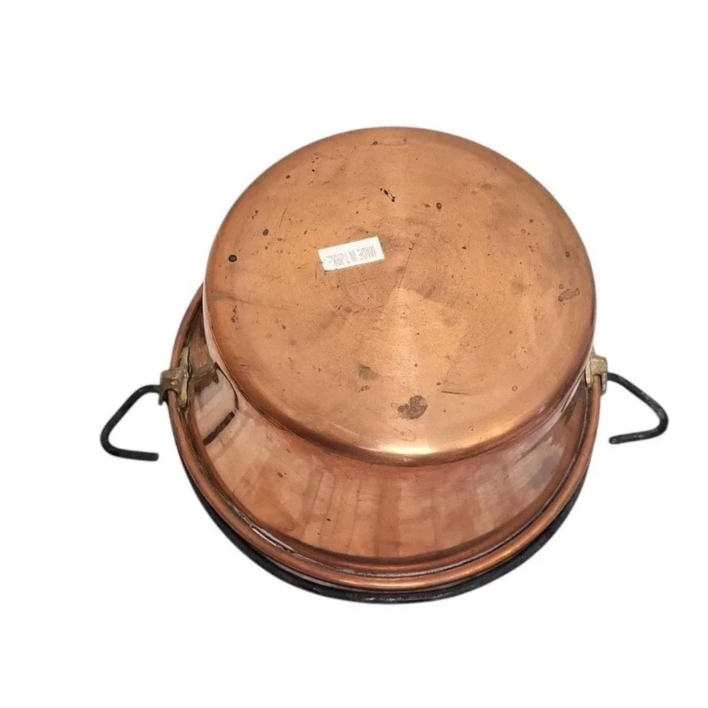 Vintage 5" Copper Brass Handle Deep Bowl Basket Handle